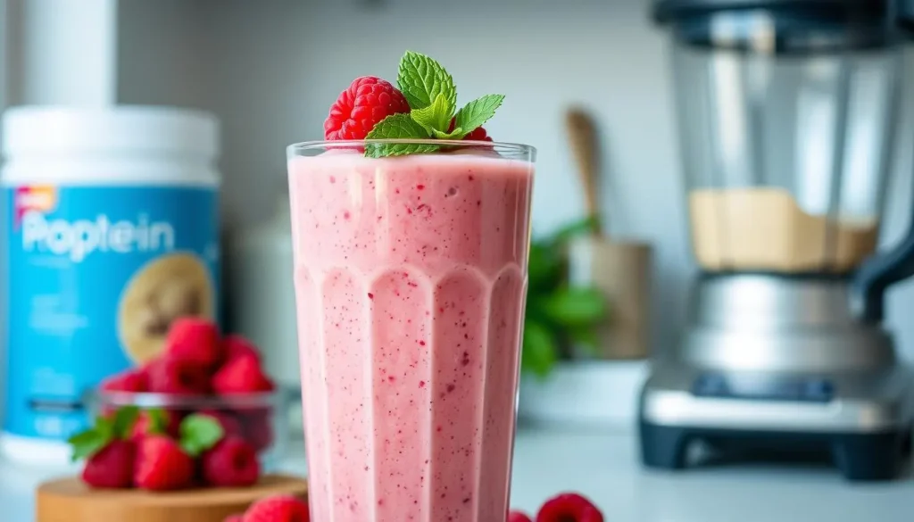 raspberry protein shake