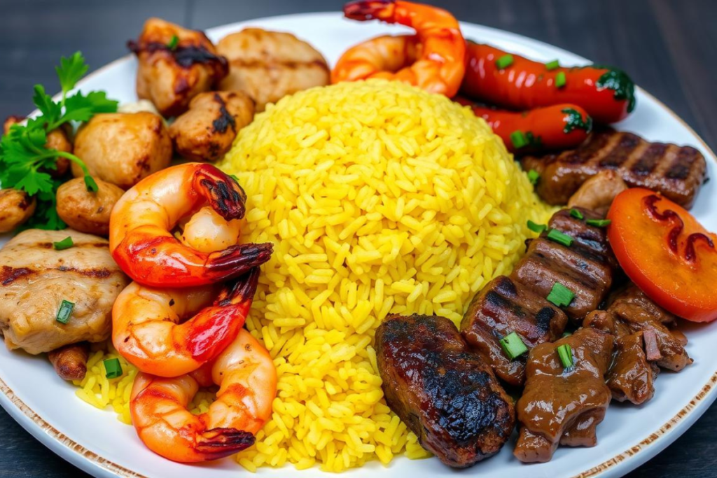 What meat goes well with yellow rice