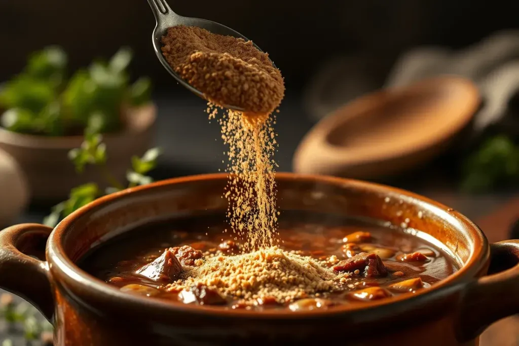 How to use beef bouillon powder to transform a simple stew into a flavorful meal.